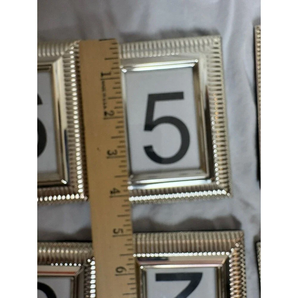 Set Of Silver Plated Photo Frames Small Numbers Wedding 14 Total , Gift , Craft
